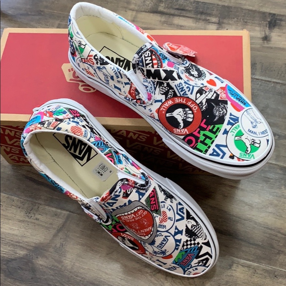 Vans WMNS Classic Slip-On Vans Mash Up Sticker Sneakers - Picture 16 of 16